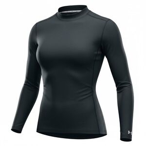 Under Armour ColdGear Womens Small Black Mock Neck Fitted Compression Shirt